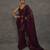 Wine georgette sequin saree with unstitched blouse