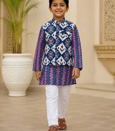 Ikkat blue kurta pyjama set