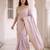 Lavender kanjivaram silk blend embroidered saree with unstitched blouse