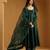 Emerald green embroidered chanderi anarkali set