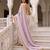 Lavender kanjivaram silk blend embroidered saree with unstitched blouse