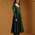 Emerald green embroidered chanderi anarkali set