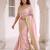 Pink kanjivaram silk blend embroidered saree with unstitched blouse