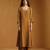 Mustard yellow embroidered cotton tissue long kurti set