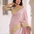 Pink kanjivaram silk blend embroidered saree with unstitched blouse