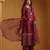 Maroon embroidered chanderi long kurti set