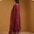Maroon embroidered chanderi long kurti set