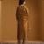 Golden embroidered chanderi long kurti set