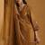 Golden embroidered chanderi long kurti set