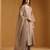 Metallic beige embroidered chanderi long kurti set
