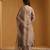 Metallic beige embroidered chanderi long kurti set