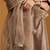 Metallic beige embroidered chanderi long kurti set