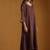 Plum brown embroidered cotton tissue long kurti set