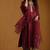 Maroon embroidered chanderi long kurti set