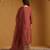 Rust red embroidered chanderi long kurti set