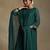 Emerald green embroidered chanderi long kurti set