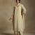 Off white embroidered chanderi long kurti set