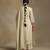 Off white embroidered chanderi long kurti set