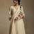 Off white embroidered chanderi long kurti set