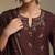 Coffee brown embroidered chanderi long kurti set