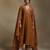 Mustard yellow embroidered chanderi long kurti set