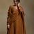 Mustard yellow embroidered chanderi long kurti set