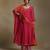 Pink embroidered chanderi anarkali set