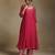 Pink embroidered chanderi anarkali set
