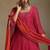 Pink embroidered chanderi anarkali set