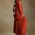 Burnt orange embroidered chanderi anarkali set