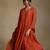 Burnt orange embroidered chanderi anarkali set