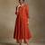 Burnt orange embroidered chanderi anarkali set