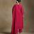 Rani pink embroidered chanderi long kurti set