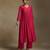 Rani pink embroidered chanderi long kurti set