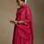 Rani pink embroidered chanderi long kurti set