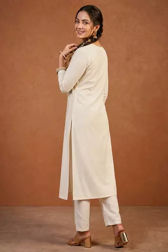 Embroidery Simar Fabric Straight Kurta Pant and Dupatta Set