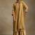 Light mustard embroidered chanderi long kurti set