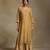 Light mustard embroidered chanderi long kurti set