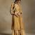 Light mustard embroidered chanderi long kurti set