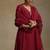 Maroon embroidered chanderi long kurti set