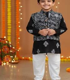 Black khadi kurta pyjama set