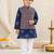 Blue ajrakh kurta set