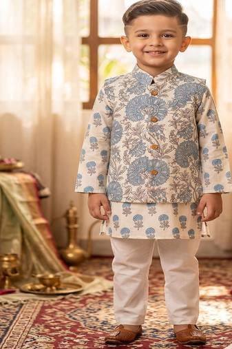 White grey blue kurta set