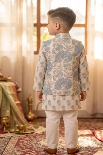 White grey blue kurta set