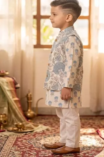 White grey blue kurta set
