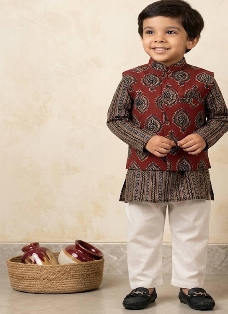 Block print kurta set
