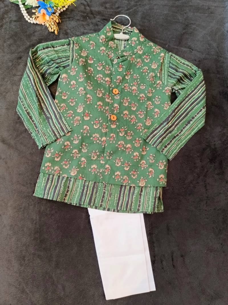 Henna green kurta set