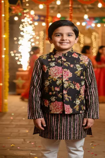 Black fulwari kurta set