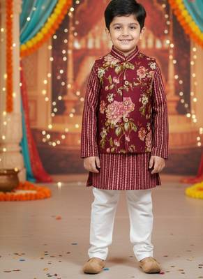 Mehroon fulwari kurta set 1