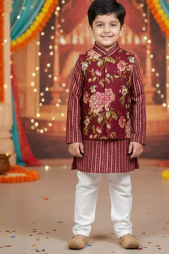 Mehroon fulwari kurta set